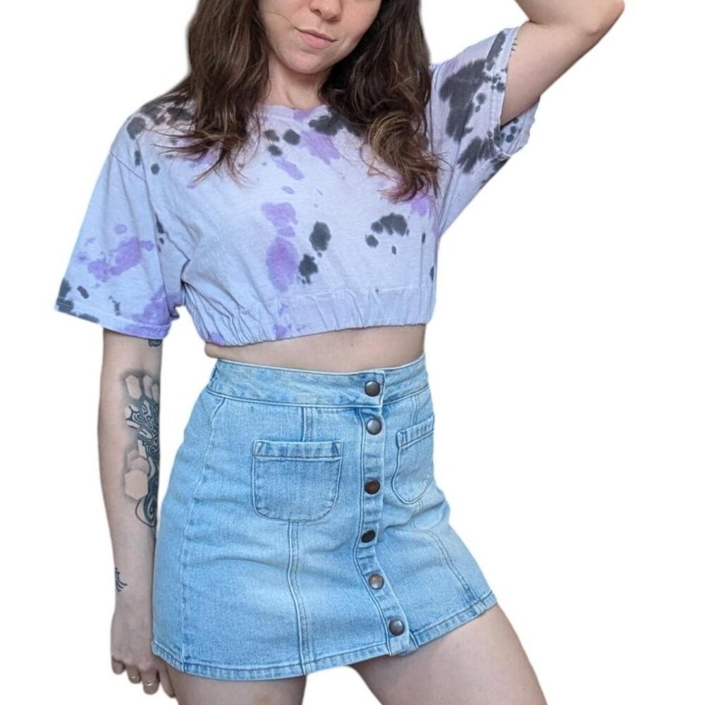 Melville denim button front mini skirt Size23
